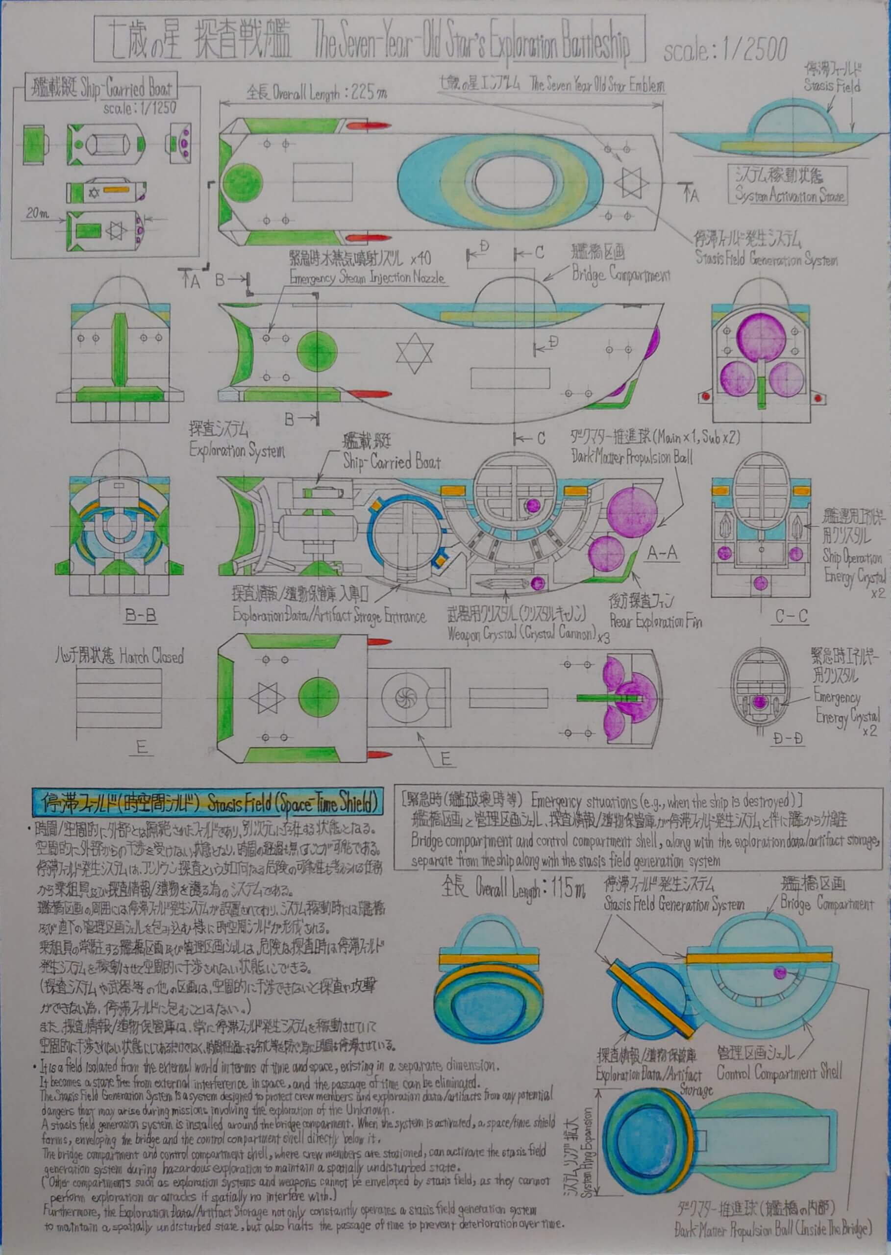 七歳の星 探査戦艦[構造説明図]