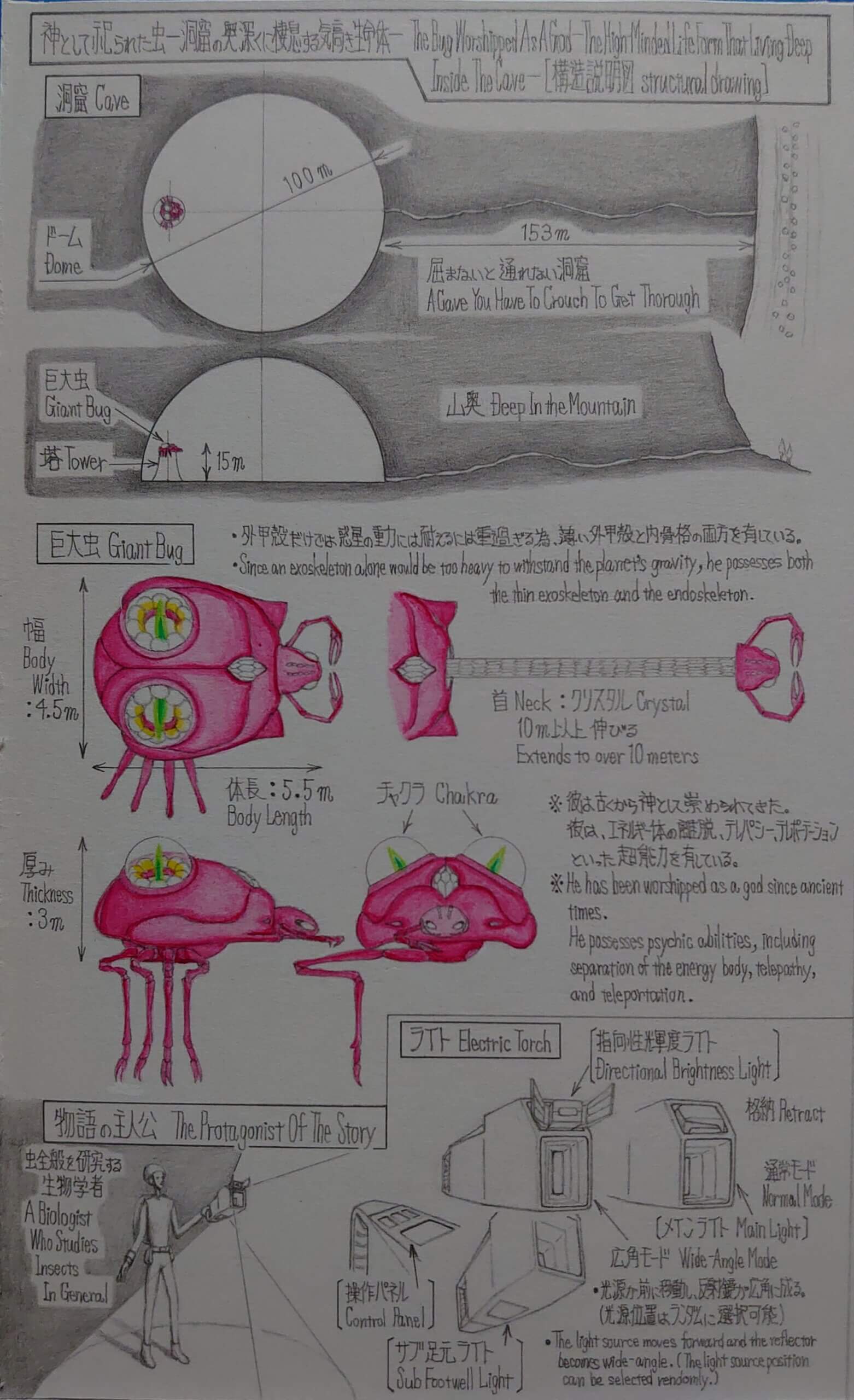 神として祀られた虫ー洞窟の奥深くに棲息する気高き生命体ー[構造説明図]